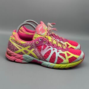 Asics Gel Noosa Tri 9 Women's 8 Pink Yellow Athletic Running Sneakers Low Shoes
